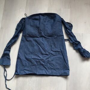 URBAN OUTFITTERS WOMENS DRESS BLUE OFF SHOULDER BELL SLEEVE MINI S